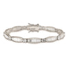 Sterling Silver Rhodium-plated Baguette and Round CZ Bracelet
