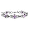 Sterling Silver Rhodium-plated Amethyst Bracelet