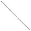 Sterling Silver 7.5inch Rhod-plated White Created Opal and CZ Bracelet