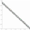 Sterling Silver Rhodium-plated White Created Opal and CZ 7.5inch Bracelet
