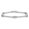 Sterling Silver Rhodium-plated Amethyst Bracelet