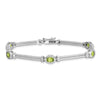 Sterling Silver Rhodium-plated Peridot Bracelet