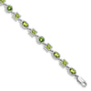 Sterling Silver Rhodium-plated Peridot Bracelet