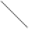 Sterling Silver Rhodium-plated 7in Black/White CZ Tennis Bracelet