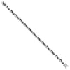 Sterling Silver Rhod-plated 7.5in Black/White CZ Infinity Bracelet