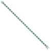 Sterling Silver Rhodium-plated Emerald & White Topaz Tennis Bracelet