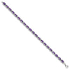 Sterling Silver Rhodium-plated Gemstone & White Topaz Bracelets