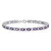 Sterling Silver Rhodium-plated Gemstone & White Topaz Bracelets