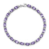 Sterling Silver Rhodium-plated Gemstone & White Topaz Bracelets