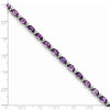 Sterling Silver Rhodium-plated Gemstone & White Topaz Bracelets