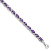 Sterling Silver Rhodium-plated Gemstone & White Topaz Bracelets