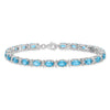 Sterling Silver Rhodium-plated Gemstone & White Topaz Bracelets