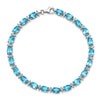 Sterling Silver Rhodium-plated Gemstone & White Topaz Bracelets
