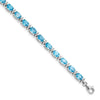 Sterling Silver Rhodium-plated Gemstone & White Topaz Bracelets