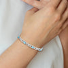 Sterling Silver Rhodium-plated Diamond & Light Swiss Blue Topaz Bracelet