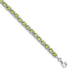 Sterling Silver Rhodium-plated Peridot and Diamond Bracelet