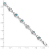Sterling Silver Rhodium-plated Blue Topaz & Diamond Bracelet