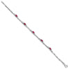 Sterling Silver Rhodium-plated Composite Ruby and Diamond Bracelet