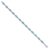 Sterling Silver Rhodium-plated Gemstone & White Topaz Bracelets