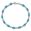 Sterling Silver Rhodium-plated Blue & White Topaz Bracelet