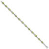 Sterling Silver Rhodium-plated Gemstone & White Topaz Bracelets