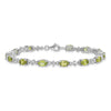Sterling Silver Rhodium-plated Gemstone & White Topaz Bracelets
