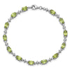 Sterling Silver Rhodium-plated Gemstone & White Topaz Bracelets