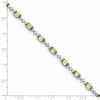 Sterling Silver Rhodium-plated Gemstone & White Topaz Bracelets