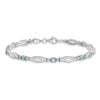 Sterling Silver Rhodium-plated Aquamarine and Diamond Bracelet