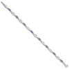 Sterling Silver Rhodium-plated Tanzanite and Diamond Bracelet