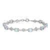 Sterling Silver Rhodium-plated Aquamarine and Diamond Bracelet