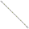 Sterling Silver Rhodium-plated Peridot Bracelet