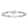 Sterling Silver Rhodium-plated Peridot Bracelet