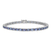 Sterling Silver Rhodium-plated Tanzanite Bracelet