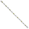 Sterling Silver Rhodium-plated Diamond Peridot Bracelet