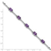 Sterling Silver Rhodium-plated Amethyst & Diamond Tennis Bracelet