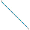 Sterling Silver Rhodium-plated Lab Created Opal Bars 7 inch Bracelet