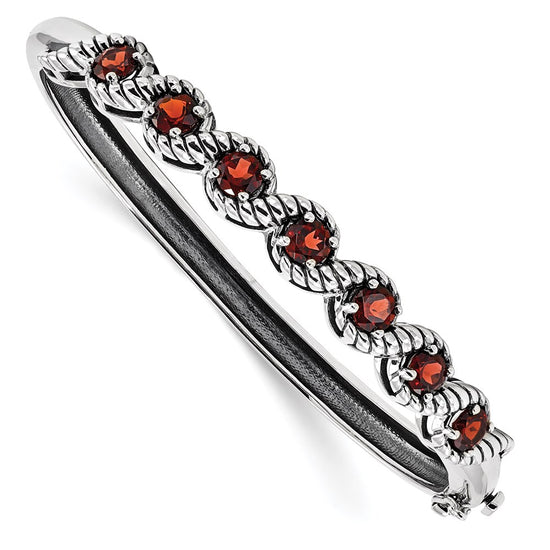 Gemstone Hinged Bangles