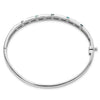 Sterling Silver Rhodium-plated Light Swiss/London Blue Topaz Hinged Bangle