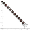 Sterling Silver Rhodium-plated 5mm 17.4GA Garnet 8in Bracelet