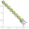 Sterling Silver Rhodium-plated 5mm 16.74PE Peridot Bracelet