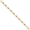 Sterling Silver Gold-tone 5mm 4.05GA Garnet Paperclip Chain Bracelet