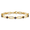 Sterling Silver Gold-tone 5mm 4.05GA Garnet Paperclip Chain Bracelet