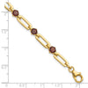 Sterling Silver Gold-tone 5mm 4.05GA Garnet Paperclip Chain Bracelet