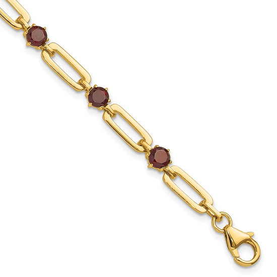 Gemstone Paperclip Chain Bracelets