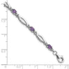 Sterling Silver Rhodium-plated Amethyst and Diamond 7.25in Bracelet