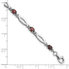 Sterling Silver Rhodium-plated Garnet and Diamond 7.25in Bracelet