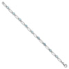 SS Rhod-plated 5mm 3.78BT Blue Topaz Paperclip Chain Bracelet