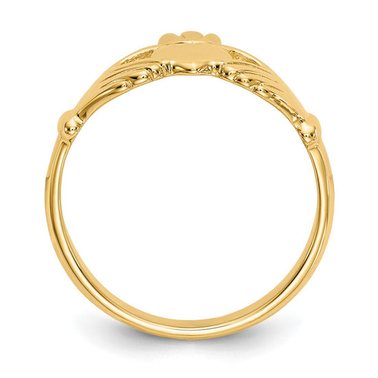 14k Polished Claddagh Ring