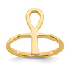 14k Polished Ankh Egyptian Cross Ring
